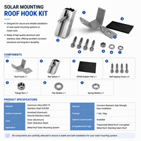 Kit Pemasangan Panel Surya Aluminium Zhongxin ZX04, Penjepit Genteng Atap PV dengan Sekrup, Pengait, Pengikat Baja Tahan Karat