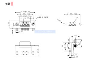 Vga Plug <strong>Socket</strong> Female Head three row core degree bent pin longshort plugin board - Product Image 3