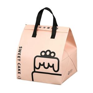 Disposable Leather Cake Insulation Bag Portable Takeout Delivery Bag Insulated Cooler Bag - Product Image 3