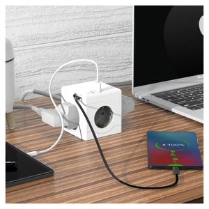 อะแดปเตอร์แปลงปลั๊กไฟแบบ USB Type-C ยี่ห้อ EU Patent รุ่น Extension Cube 3 ช่องเสียบ ปลั๊กพ่วงตั้งโต๊ะ 7 in 1 มาตรฐาน EU CE - Product Image 6