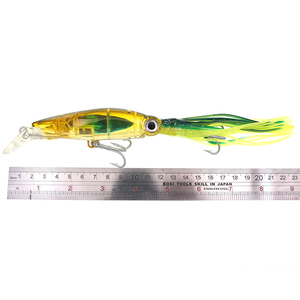Vente en gros de leurres souples artificiels pour la pêche au calamar et au poulpe, 14 cm, 40 g, réalistes, pour eau salée, avec hameçon triple, pour la pêche à la traîne et au jigging - Product Image 3