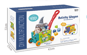 Porteur <span class=keywords><strong>musical</strong></span> électrique en plastique pour bébés, jouet d'éveil éducatif avec blocs <span class=keywords><strong>de</strong></span> construction et poignée d'apprentissage <span class=keywords><strong>de</strong></span> la <span class=keywords><strong>marche</strong></span> - Product Image 6