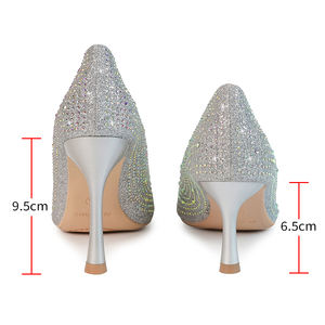 Diamant Perle Scarpe Donna <span class=keywords><strong>Tacco</strong></span> Alto Talons de mariage de luxe en strass pour chaussures de mariée - Product Image 6
