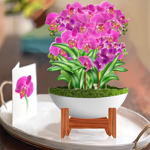 การ์ดอวยพรวันแม่ 3 มิติ ดีไซน์สร้างสรรค์และขายดีที่สุด ของขวัญแฮนด์เมดรูปดอกกล้วยไม้สำหรับคุณแม่ พร้อมการ์ดข้อความ - Product Image 2