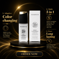 BOSHYUM Fond de Teint Liquide 5-en-1 à Changement de Couleur, Base Adaptable à la Peau, Longue Tenue pour le Maquillage Quotidien