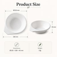 Bol doseur jetable en bagasse avec poignée, plat de pesée biodégradable en pulpe pour échantillonnage de poudres en laboratoire et cosmétiques