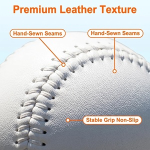 Envío Rápido, Pelota de Softbol Cosida de Entrenamiento <span class=keywords><strong>Tamanaco</strong></span> SB-120I de 12 Pulgadas, de Cuero PVC Premium, Grado PK, Corcho, Blanca, en Stock - Product Image 6
