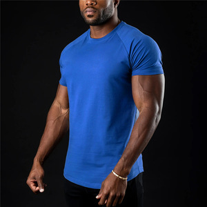 Venta al por mayor de los hombres de algodón Spandex camiseta de secado rápido Atlético Tee Muscle Fit entrenamiento deportes camiseta en blanco - Product Image 4