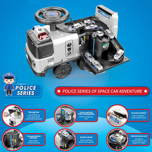 LK玩具儿童骑在汽车二合一骑在警车轨道玩具套装男孩车库秋千槽玩具儿童停车场 - Product Image 2