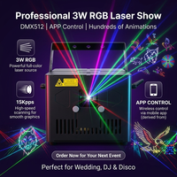 Laser Animasi Profesional 3W Full-color, Proyektor Laser Garis Galvanometer Pemindaian Kecepatan Tinggi, Cocok untuk DJ Disko