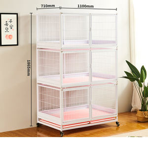 Tekerlekler dayanıklı Metal yapı fabrika fiyat ile en çok satan üç katlı kedi kafesi - Product Image 2