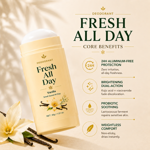 Desodorante en Barra de Vainilla Fresh That Lasts, Control de Olor 24H, Aclara las Axilas Oscuras, Desodorante Natural para Hombres y Mujeres - Product Image 4