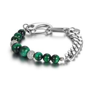 Bracelets tendance en acier inoxydable fin de haute qualité en pierre d'oeil de tigre bijoux à bas prix vente en gros - Product Image 3