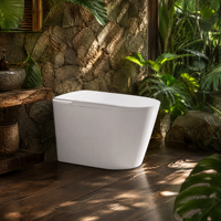 WC intelligent avec bidet intégré, allongé, à poser au sol, avec siège chauffant, lavage à l'eau chaude et chasse d'eau automatique