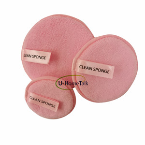 Tampons en tissu microfibre doux de couleur rose <span class=keywords><strong>démaquillant</strong></span> bouffée serviette de nettoyage de visage <span class=keywords><strong>réutilisable</strong></span> Double face - Product Image 3