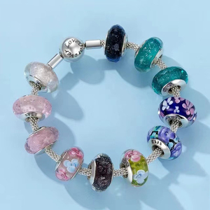<span class=keywords><strong>BAMOER</strong></span> Factory 925 plata esterlina burbuja roja Murano cuentas de cristal encanto ajuste pulsera colgante mujer joyería accesorios SCZ027 - Product Image 5