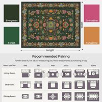 Traditioneller orientalischer pflegeleichter Teppich, groß, blaugrau, waschbar, rutschfest, für stark frequentierte Bereiche, Wohnzimmer, Schlafzimmer, Heimdekoration