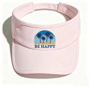 Be Happy Palm Tree Embroidered Sun Visor <b>Hat</b> <b>Summer</b> Beach Coconut Tree UV Protection Visor Cap Custom Golf Tennis <b>Hat</b> - Product Image 2