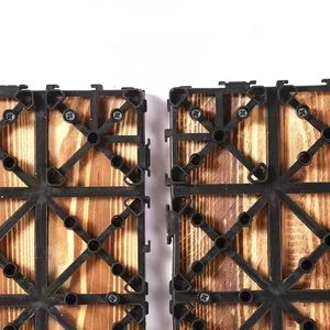 Baldosas de Madera Plástica Compuesta SHENGCHENG, Tipo Interlock, de Pino Carbonizado, Resistentes al Fuego, Impermeables y Ecológicas para Balcón - Product Image 5