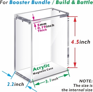 Étui magnétique en acrylique avec couvercle magnétique <span class=keywords><strong>et</strong></span> affichage transparent pour Sword Shield Scarlet & Violet 35 151 Booster Bundle Tabletop Mount - Product Image 3