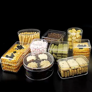 Packing Cake Container Food Boxes Tiramisu Dessert pastry Packaging Container Plastic Customized Sandwich Box PS Transparent