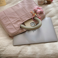 Sac à main pour ordinateur portable de grande capacité 14 pouces, rembourré, mignon, décontracté, sac de transport pour ordinateur portable, léger, portable, pour femmes