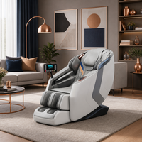 Fauteuil de massage corporel complet, finition tons pastel, cuir PU écologique, sensation flottante, zéro gravité, thérapie des tissus profonds