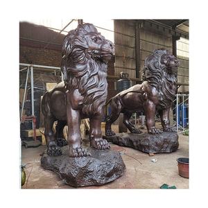 <span class=keywords><strong>Nuevo</strong></span> diseño de estatua de León Estatua de escultura de León de bronce de tamaño real para exteriores para Decoración - Product Image 1