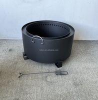 Brasero extérieur sans fumée de 27 pouces, grand brasero en métal pour brûler du bois avec couvercle imperméable, pique à bois pour patio, jardin, camping