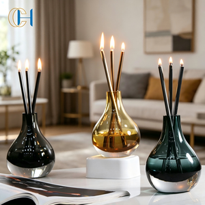 Bougie en <span class=keywords><strong>paraffine</strong></span> liquide rechargeable personnalisée, <span class=keywords><strong>lampe</strong></span> <span class=keywords><strong>à</strong></span> <span class=keywords><strong>huile</strong></span> liquide en verre, bougie éternelle avec chandelier en métal style infini - Product Image 4