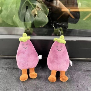 Portachiavi in peluche serie <span class=keywords><strong>J</strong></span> C, simpatico portachiavi a forma di melanzana, giocattolo all'ingrosso per regali festivi - Product Image 6