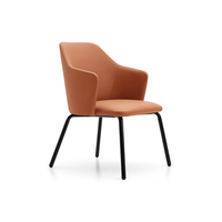 Chaise longue moderne à dossier haut nordique Accent en cuir de luxe pour la négociation de la réception de bureau et la salle d'attente Design ergonomique