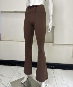 Pantalon évasé OEM à ceinture avec cordon de serrage à séchage rapide pour femmes Leggings de yoga froissés au dos et aux fesses - Product Image 4