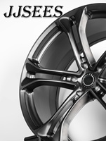 JJSEES Jantes forgées 5x120.65 pour Corvette ZR1 Z06 C6 C7 C8 19 20 21 pouces, jantes légères en alliage concave noir brillant