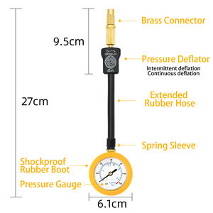 Manómetro de Neumáticos Micro Tiny de 2 Pulgadas con Desinflado Continuo y Cubierta Protectora de Goma - Product Image 1