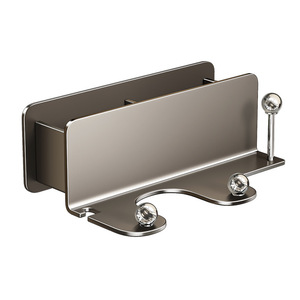 Support mural pour sèche-cheveux de salle de bain, étagère de rangement rectangulaire en gris anthracite, fixation d'angle durable, profondeur 8-11,9 pouces - Product Image 2