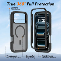 Funda Magnética Translúcida Mate Esmerilada JUNBO a Prueba de Golpes para iPhone 18 17 16 15 Pro Max, Carcasa Rígida de PC Antihuellas