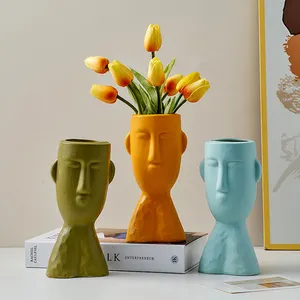 Moderne Wohnzimmer zubehör Wohnkultur Keramik Cool Face Vase