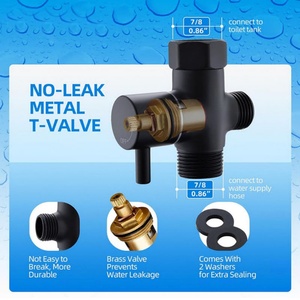 Bathroom Handheld Jet <b>Sprayer</b> Adjustable Water <b>Pressure</b> Muslim Shower with Bidet Hose Black Bidet <b>Sprayer</b> for Toilet - Product Image 5
