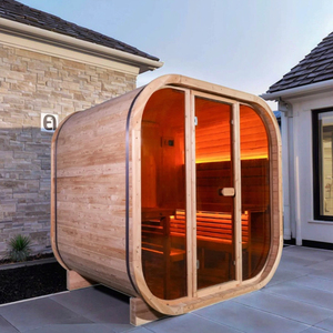 Sauna extérieur moderne en bois de sapin massif avec vapeur pour 4 personnes - Product Image 4