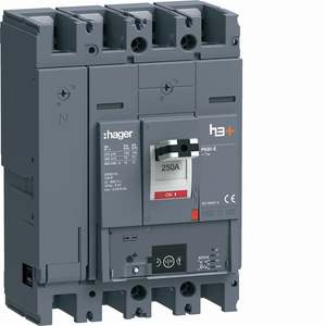 HEW251NR Personalizzabile con interruttore automatico scatolato Hager H3+ P630 LSIG Energy 4P 70kA 250A regolabile - Product Image 1