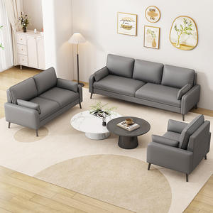 Sofá Recto Tapizado para Sala de Estar y Apartamentos Pequeños, Relleno de Espuma, Color Gris - Product Image 4