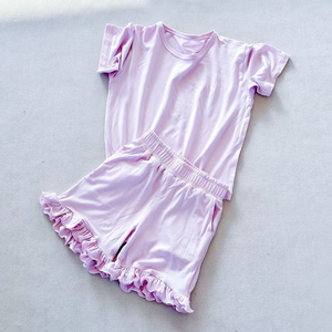 SS0849 Conjunto de Ropa para Niñas Pequeñas, Pantalones Cortos de Verano con Estampado de Sandía a Cuadros Rosas, Algodón y Elastano, Venta al Por Mayor - Product Image 2