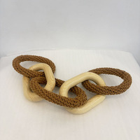 Décoration en chaîne de maillons en bois pour table basse, accessoires de décoration pour étagères, sculpture pour étagères, objets décoratifs en bois
