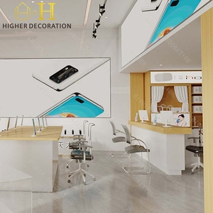 Diseño de tienda de teléfonos móviles, mesa de mostrador de exhibición de teléfono móvil de <span class=keywords><strong>madera</strong></span> duradera personalizada para escaparate de teléfono móvil - Product Image 4