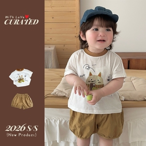 Vêtements d'été pour bébés de 1 an, t-shirts à manches courtes et shorts à motifs militaires, ensembles tendance et mignons pour garçons, en coton de classe A - Product Image 4