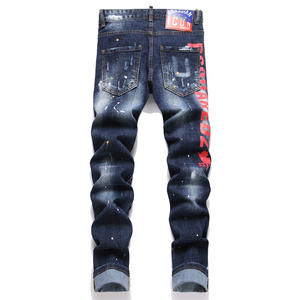 Pantalones Jeans Para Hombre de Color Claro Lavados a la Piedra Elásticos y Transpirables con Diseño Perforado para la Temporada de Primavera Estilo Hip Hop - Product Image 3