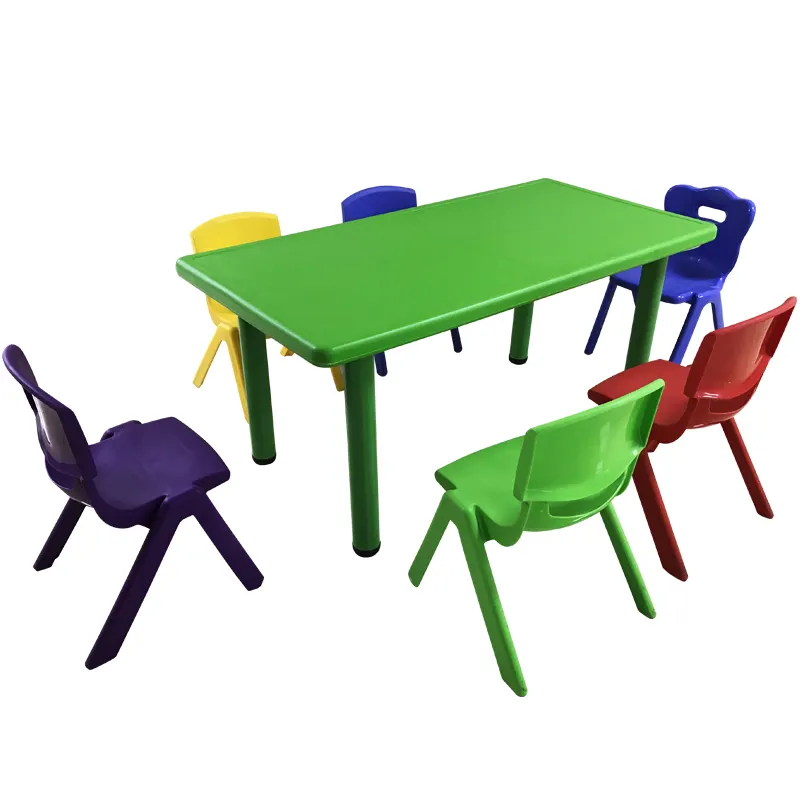 Hot sale factory wholesale plastic children table and chairs kindergarten furniture