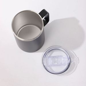 Custom Print Logo Colorful Double Wall 14oz 15oz 16oz <b>Sliding</b> Lid Tumbler Vacuum Insulated Coffee Mug Cups with Handle - Product Image 2