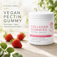 Fournisseur de Gummies au Collagène Marque Privée Formule Personnalisée Acide Hyaluronique Pectine Gelée Vente en Gros en Vrac Pot de 60 Gummies